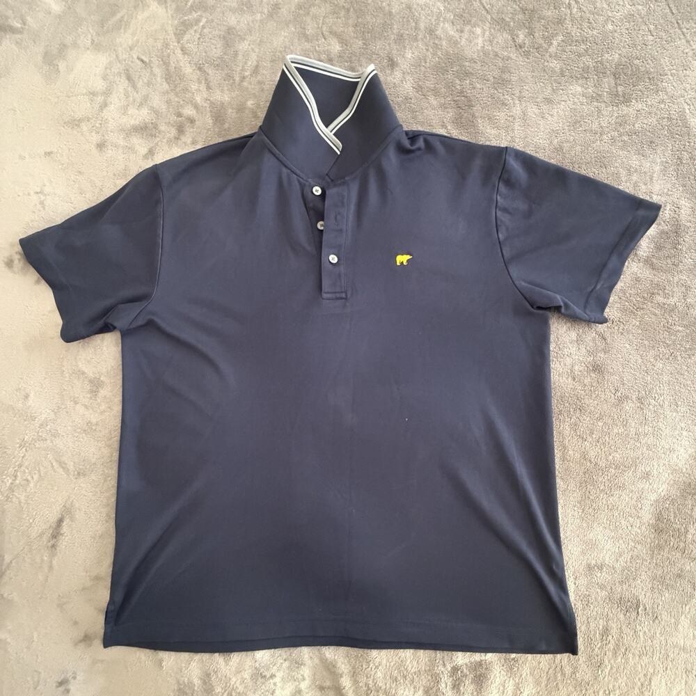 STAYDRI Polo Navy Blue M Breathable Bear Logo Collared Short Sleeve Golf